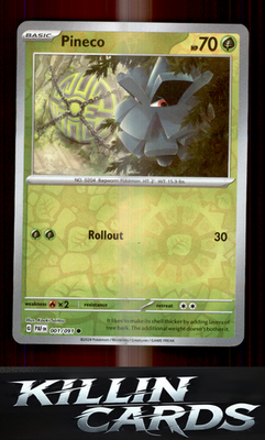 Reverse Holofoil Pineco - 001/091 001/091 Pokemon Common SV: Paldean Fates Card
