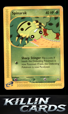 Spinarak (111) 111/147 Pokemon Common Aquapolis Card NM