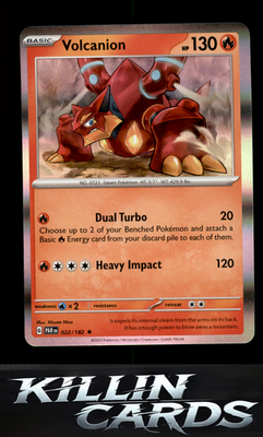 Volcanion 022/182 Pokemon Rare SV04: Paradox Rift Card NM