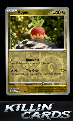 Reverse Holofoil Applin 138/191 Pokemon Common SV08: Surging Sparks Card NM