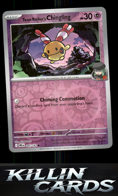 Reverse Holofoil Team Rocket's Chingling 085/182 Pokemon Common SV10: Destined R
