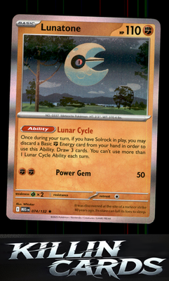 Lunatone 074/132 Pokemon Rare ME01: Mega Evolution Card NM