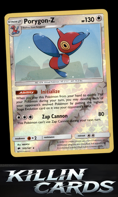 Reverse Holofoil Porygon-Z 105/147 Pokemon Holo Rare SM - Burning Shadows Card N