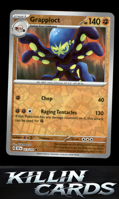 Reverse Holofoil Grapploct 113/191 Pokemon Common SV08: Surging Sparks Card NM