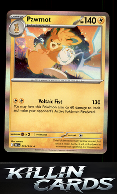 Pawmot 034/094 Pokemon Rare ME02: Phantasmal Flames Card NM