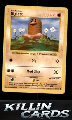 Diglett 047/102 Pokemon Common Base Set (Shadowless) Card NM