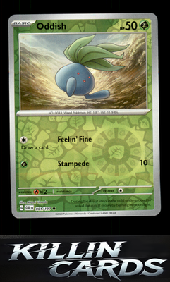 Reverse Holofoil Oddish 001/197 Pokemon Common SV03: Obsidian Flames Card NM