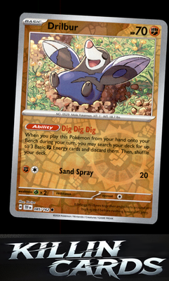 Reverse Holofoil Drilbur 085/162 Pokemon Common SV05: Temporal Forces Card NM