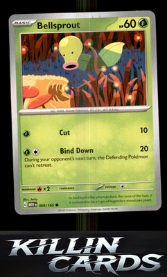 Bellsprout 069/165 Pokemon Common SV: Scarlet & Violet 151 Card NM