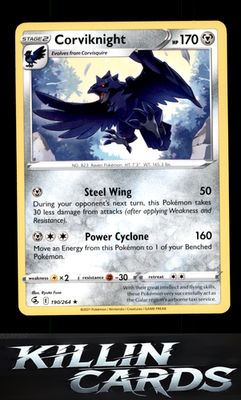 Corviknight 190/264 Pokemon Rare SWSH08: Fusion Strike Card NM