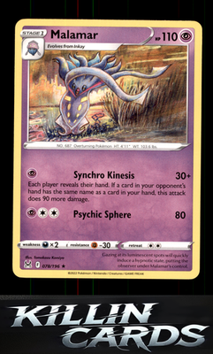 Malamar 078/196 Pokemon Rare SWSH11: Lost Origin Card NM