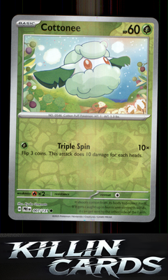 Reverse Holofoil Cottonee 007/131 Pokemon Common SV: Prismatic Evolutions Card N