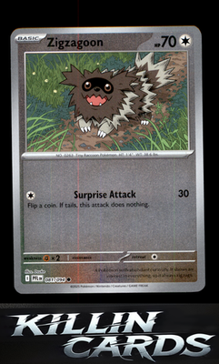 Reverse Holofoil Zigzagoon 081/094 Pokemon Common ME02: Phantasmal Flames Card N