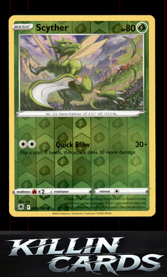 Reverse Holofoil Scyther (005) 005/189 Pokemon Common SWSH10: Astral Radiance Ca