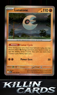 Lunatone 074/132 Pokemon Rare ME01: Mega Evolution Card NM