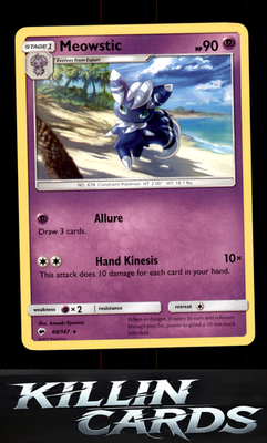 Meowstic 60/147 Pokemon Rare SM - Burning Shadows Card NM