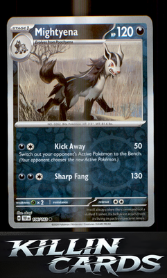 Reverse Holofoil Mightyena 106/162 Pokemon Common SV05: Temporal Forces Card NM
