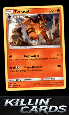 Torracat 25/149 Pokemon Uncommon SM Base Set Card NM