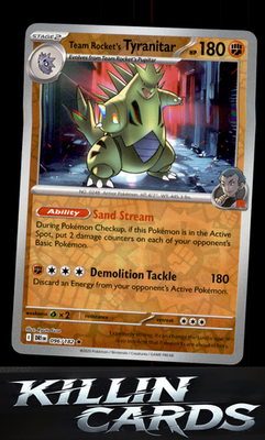 Reverse Holofoil Team Rocket's Tyranitar 096/182 Pokemon Rare SV10: Destined Riv