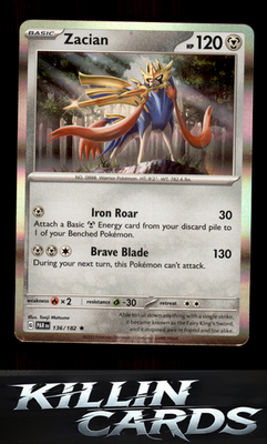 Zacian 136/182 Pokemon Rare SV04: Paradox Rift Card NM