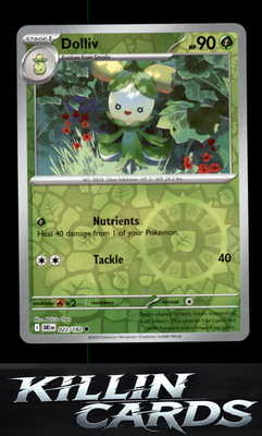 Reverse Holofoil Dolliv 022/182 Pokemon Common SV10: Destined Rivals Card NM