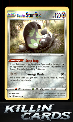 Galarian Stunfisk 132/202 Pokemon Uncommon SWSH01: Sword & Shield Base Set Card