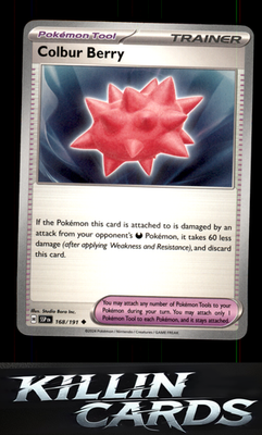 Colbur Berry 168/191 Pokemon Uncommon SV08: Surging Sparks Card NM