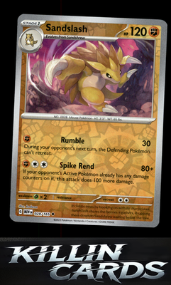 Reverse Holofoil Sandslash 028/165 Pokemon Uncommon SV: Scarlet & Violet 151 Car