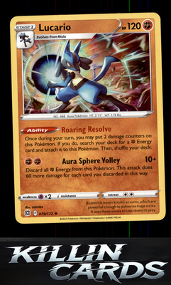 Lucario 079/172 Pokemon Holo Rare SWSH09: Brilliant Stars Card NM