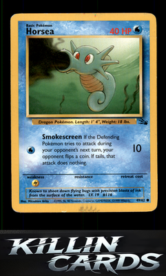 Horsea 49/62 Pokemon Common Fossil Card LP