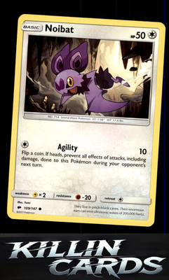 Noibat 109/147 Pokemon Common SM - Burning Shadows Card NM