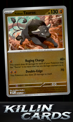 Reverse Holofoil Paldean Tauros 048/094 Pokemon Uncommon ME02: Phantasmal Flames