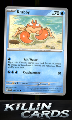 Krabby 098/165 Pokemon Common SV: Scarlet & Violet 151 Card NM