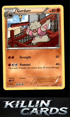 Gurdurr 63/101 Pokemon Uncommon Noble Victories Card LP