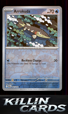 Reverse Holofoil Arrokuda 062/182 Pokemon Common SV10: Destined Rivals Card NM