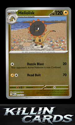 Reverse Holofoil Heliolisk 053/132 Pokemon Common ME01: Mega Evolution Card NM