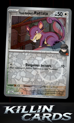 Reverse Holofoil Team Rocket's Rattata 147/182 Pokemon Common SV10: Destined Riv