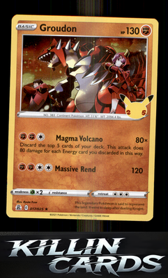 Groudon 017/025 Pokemon Holo Rare Celebrations Card NM