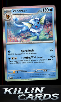 Vaporeon 134/165 Pokemon Rare SV: Scarlet & Violet 151 Card NM