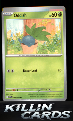 Oddish 043/165 Pokemon Common SV: Scarlet & Violet 151 Card NM