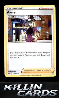 Avery 130/198 Pokemon Uncommon SWSH06: Chilling Reign Card NM