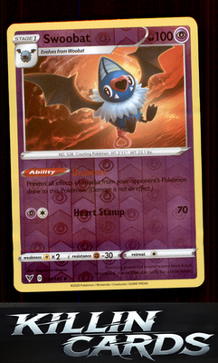 Reverse Holofoil Swoobat 074/185 Pokemon Uncommon SWSH04: Vivid Voltage Card NM