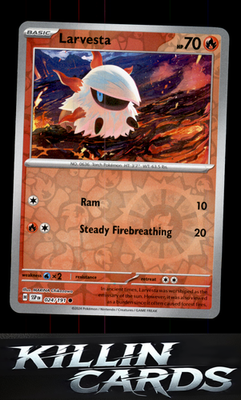 Reverse Holofoil Larvesta - 024/191 024/191 Pokemon Common SV08: Surging Sparks