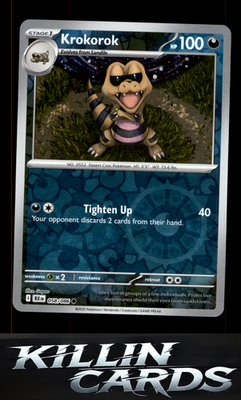 Reverse Holofoil Krokorok 058/086 Pokemon Common SV: Black Bolt Card NM