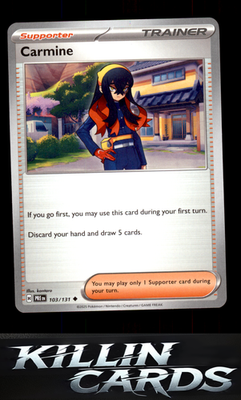 Carmine 103/131 Pokemon Uncommon SV: Prismatic Evolutions Card NM