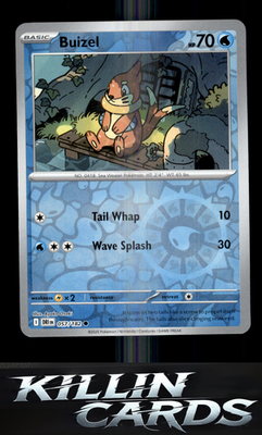 Reverse Holofoil Buizel 057/182 Pokemon Common SV10: Destined Rivals Card NM