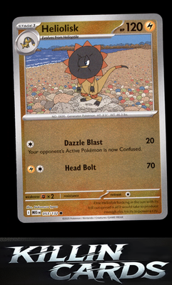 Reverse Holofoil Heliolisk 053/132 Pokemon Common ME01: Mega Evolution Card NM