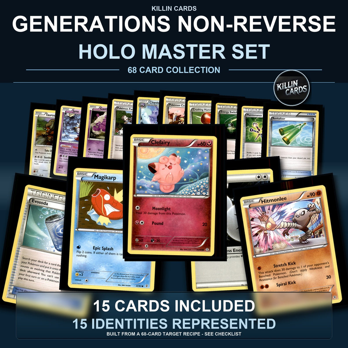Pokemon TCG Generations C/UC/R Standard Set 15 Cards