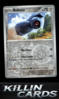 Reverse Holofoil Beldum 113/162 Pokemon Common SV05: Temporal Forces Card NM