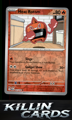 Reverse Holofoil Heat Rotom 043/182 Pokemon Common SV10: Destined Rivals Card NM